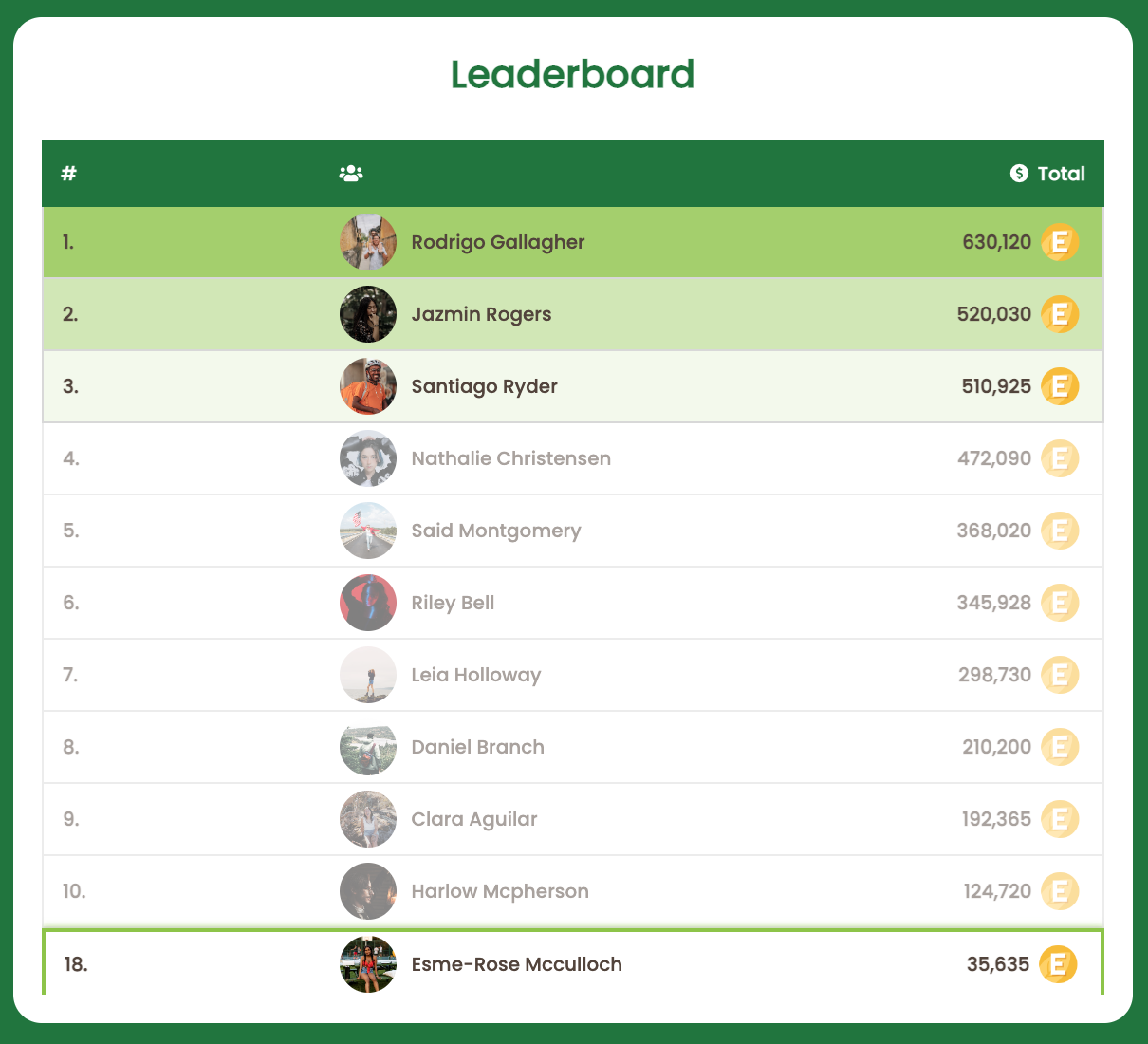 The Leaderboard Widget – Support